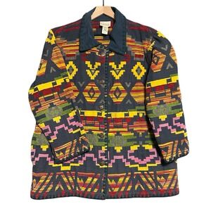 Vintage Cedar Canyon 1XL Southwestern Chore Coat Western‎ Tapestry Jacket Chunky